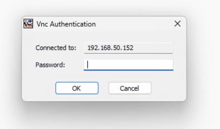 TightVNC Viewer cere parola VNC